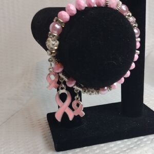 Pink Awareness Charm Bracelet